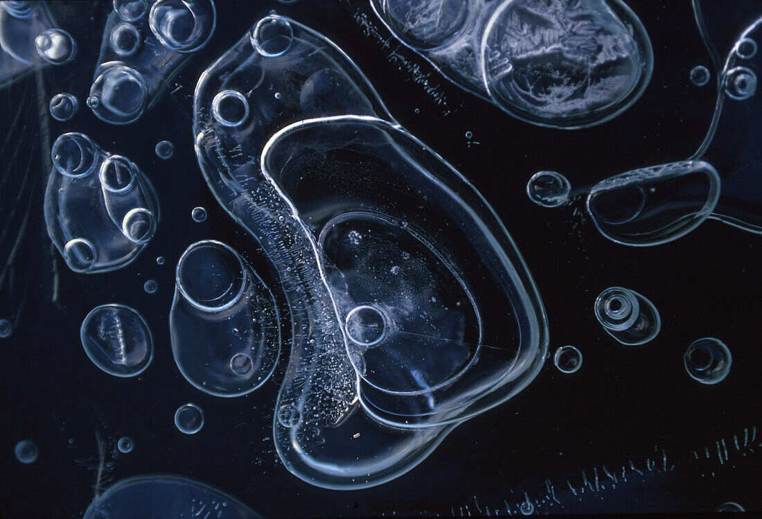 Ice with air bubbles on Lake