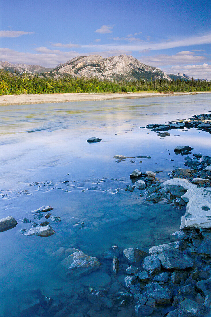 Shoreline of the Alatna River, a National Wild and Scenic River in Gates of the Arctic National Park & Preserve, Arctic Alaska, Summer