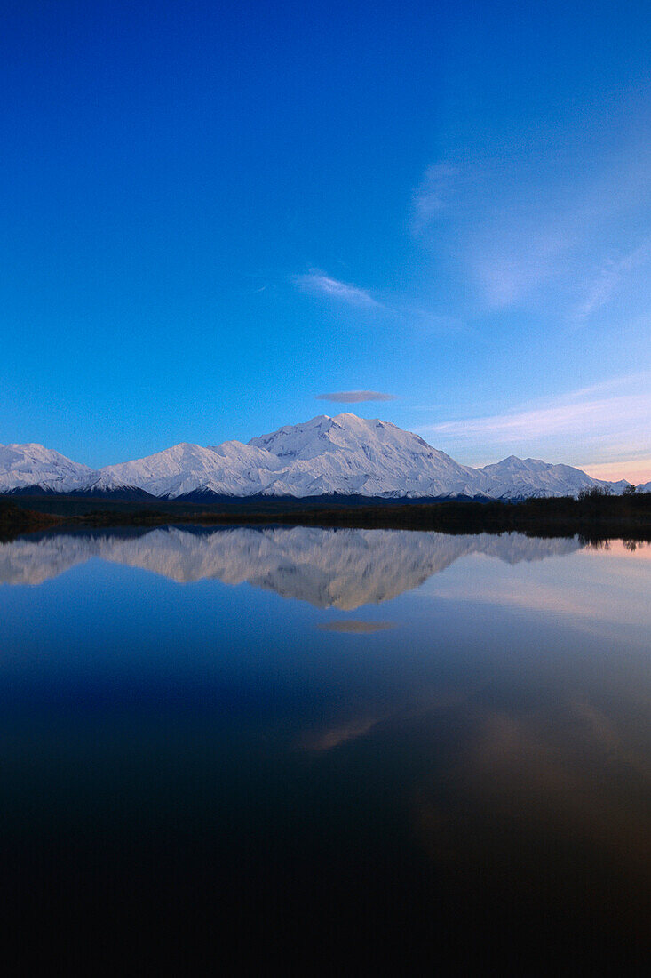 Mt McKinley Reflecting in Pond Denali NP AK IN Summer