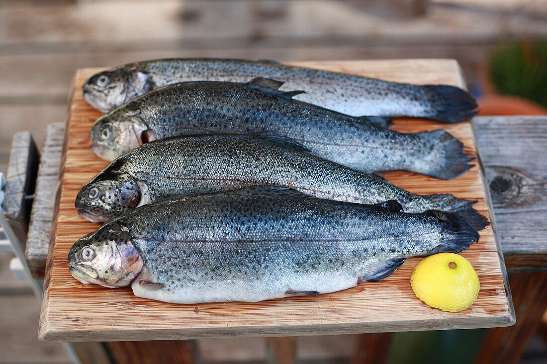 Trout on Cutting Board