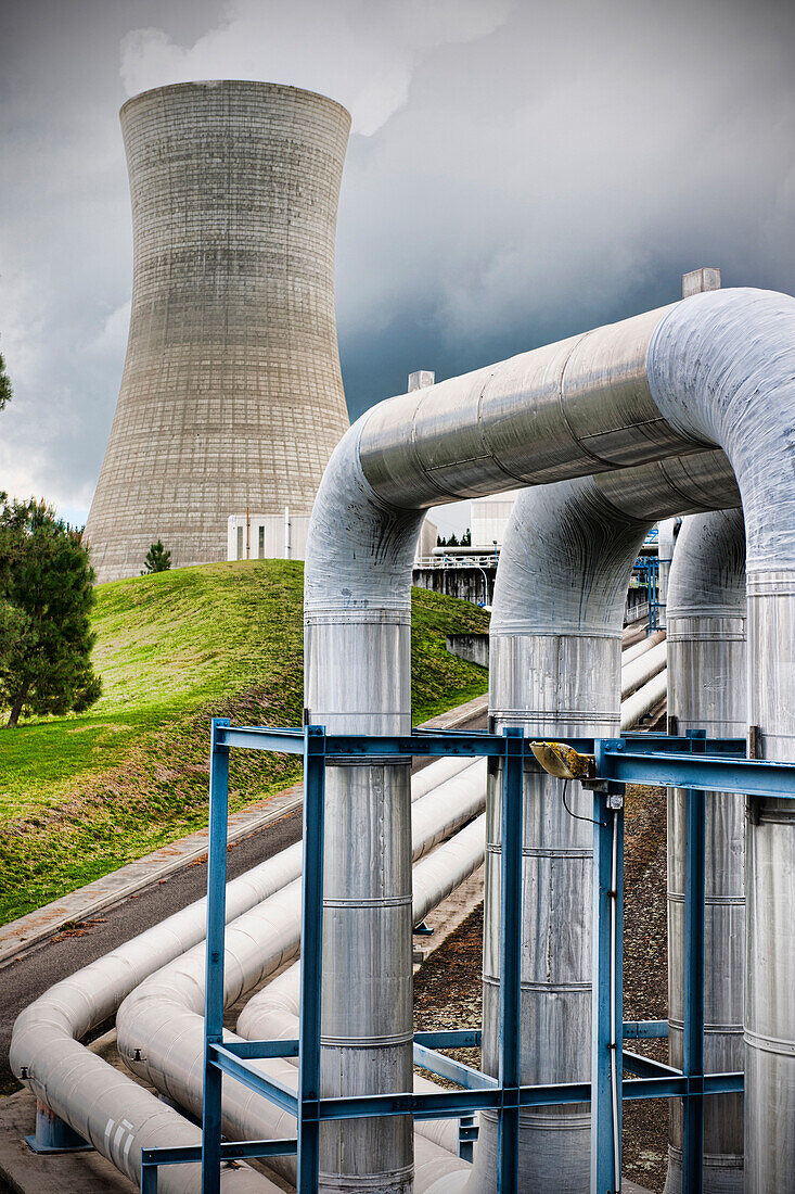 A power plant in New Zealand, which uses natural geo-thermal power to create power.