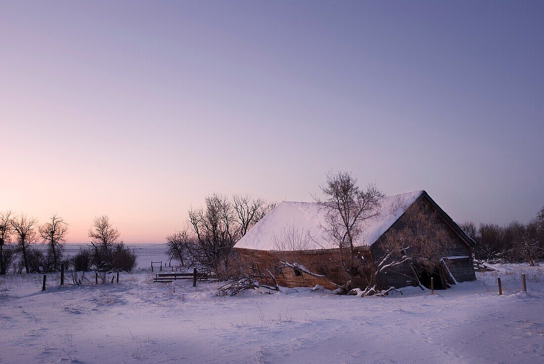 Alberta, Canada, Old Abandoned Farm On The Prairies