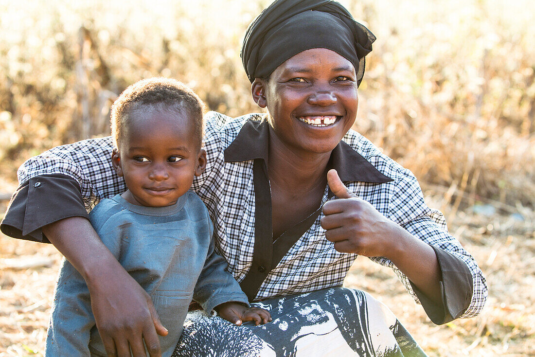 A mother with her son, Malawi, Africa