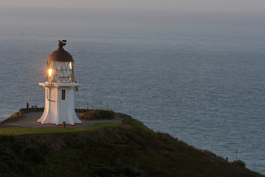 Leuchtturm am Cape Reinga, Absprungplatz der Seelen der Maori, Cape Reinga, der nordwestlichsten Punkt, Tasmansee, Nordinsel, Neuseeland
