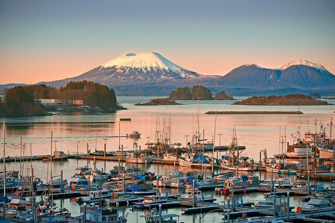 Sunrise over Thomsen Harbor in Alaska  The City and Borough of Sitka is a unified city-borough located on the west side of Baranof Island in the Alexander Archipelago of the Pacific Ocean part of the Alaska Panhandle, in the U S  state of Alaska  With an.