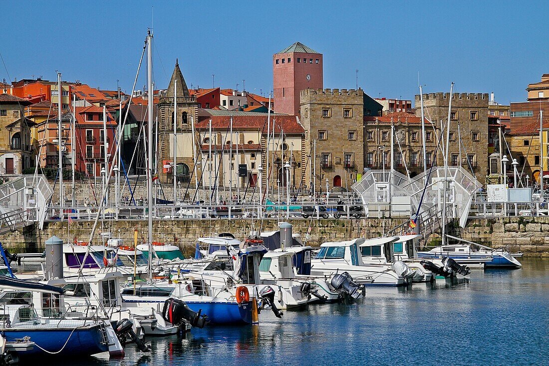 Marina Gijón and Revillagigedo Palace, Gijón, Asturias, Spain