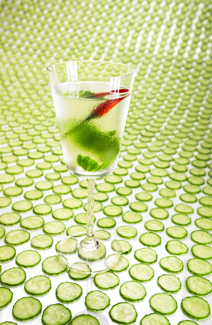 Coctail on Cucumber Slices