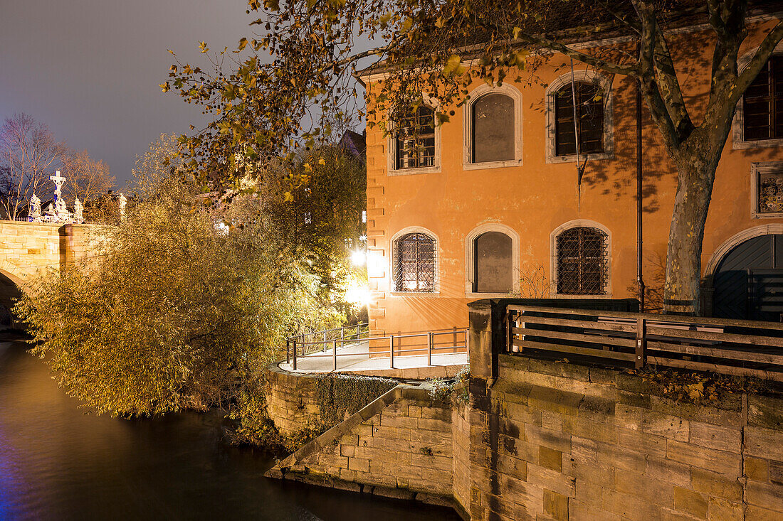 On the banks of the river Regnitz, Bamberg, Franken, Bavaria, Germany, Europe, UNESCO World Heritage Site