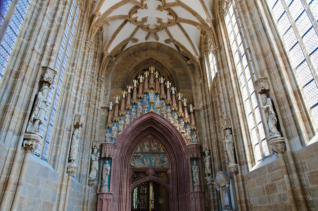 Interior view of Meissen cathedral with Fuerstenkapelle, Meissen, Saxony, Germany, Europe