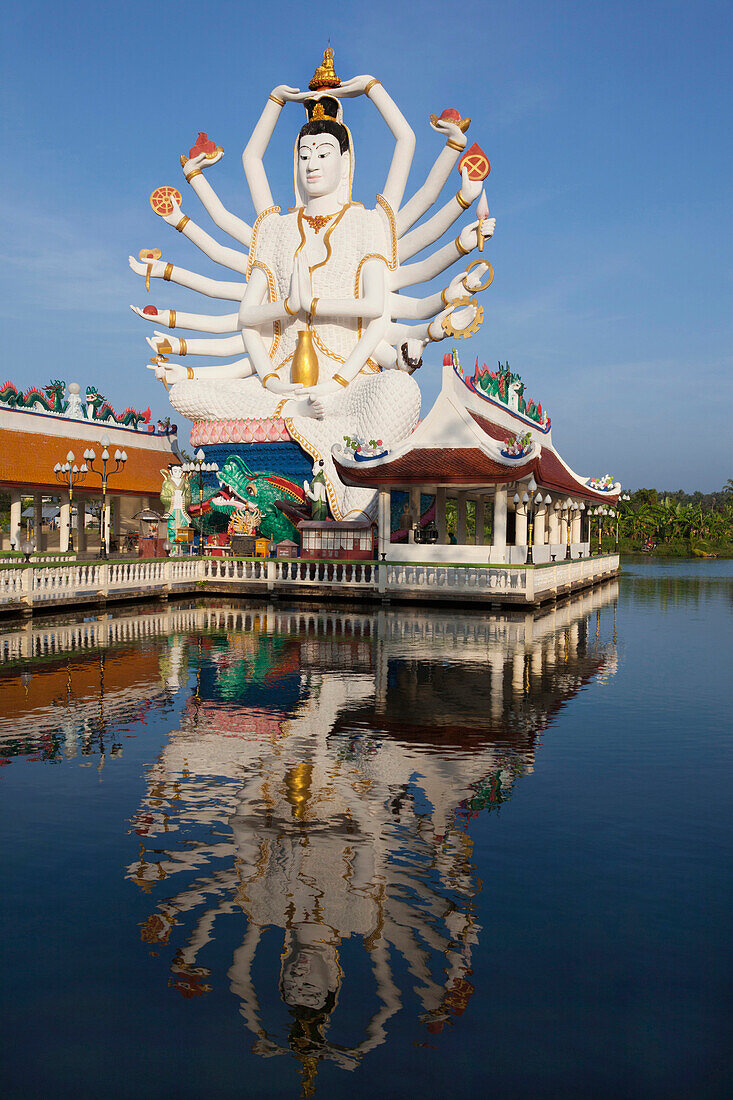 Guanyin with 18 arms in the buddhistic temple Wat Plai Lae, Koh Samui Island, Surat Thani Province, Thailand, Southeast Asia