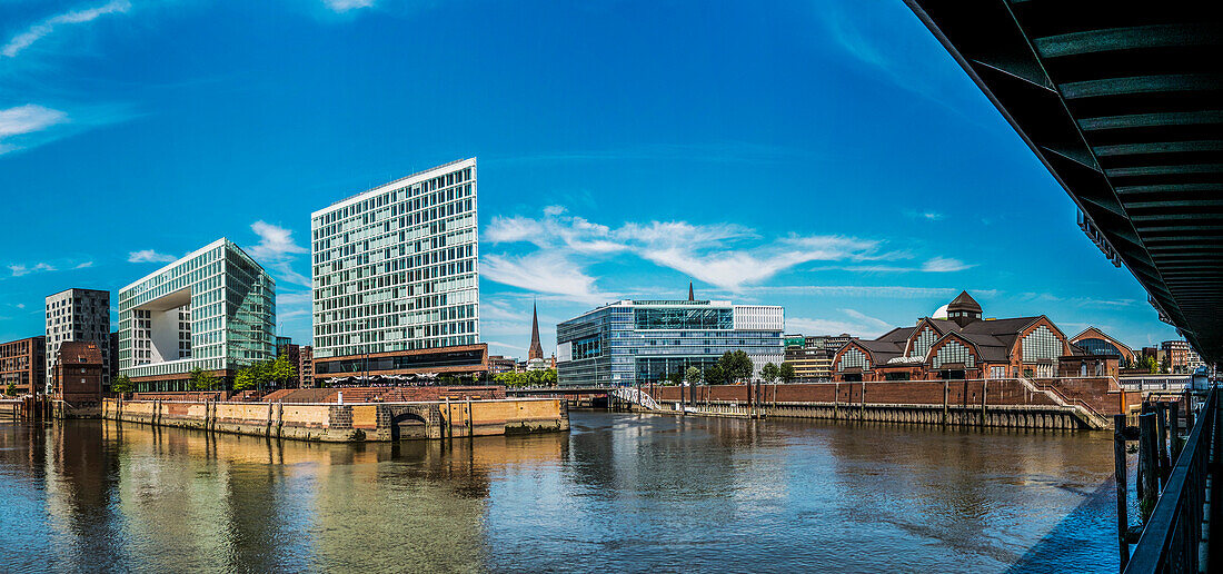 Panoramaview to the new Speicherstadt with Spiegel house and Deichtorhallen, Hamburg, Germany