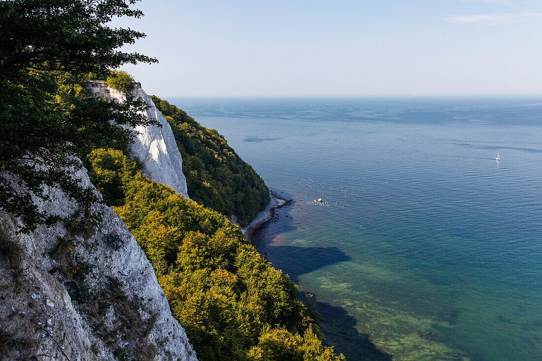 View over Baltic sea, Koenigsstuhl, Stubnitz, Jasmund Peninsula, Island of Ruegen, Mecklenburg West-Pomerania, Germany