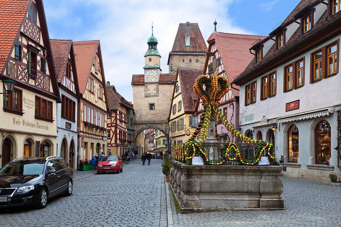 Markus tower, Rothenburg ob der Tauber, Franconia, Bavaria, Germany