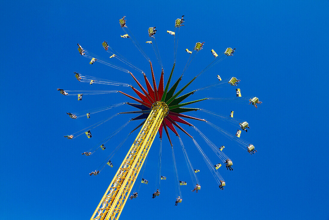 Carousel at the Oktoberfest, Munich, Upper Bavaria, Bavaria, Germany
