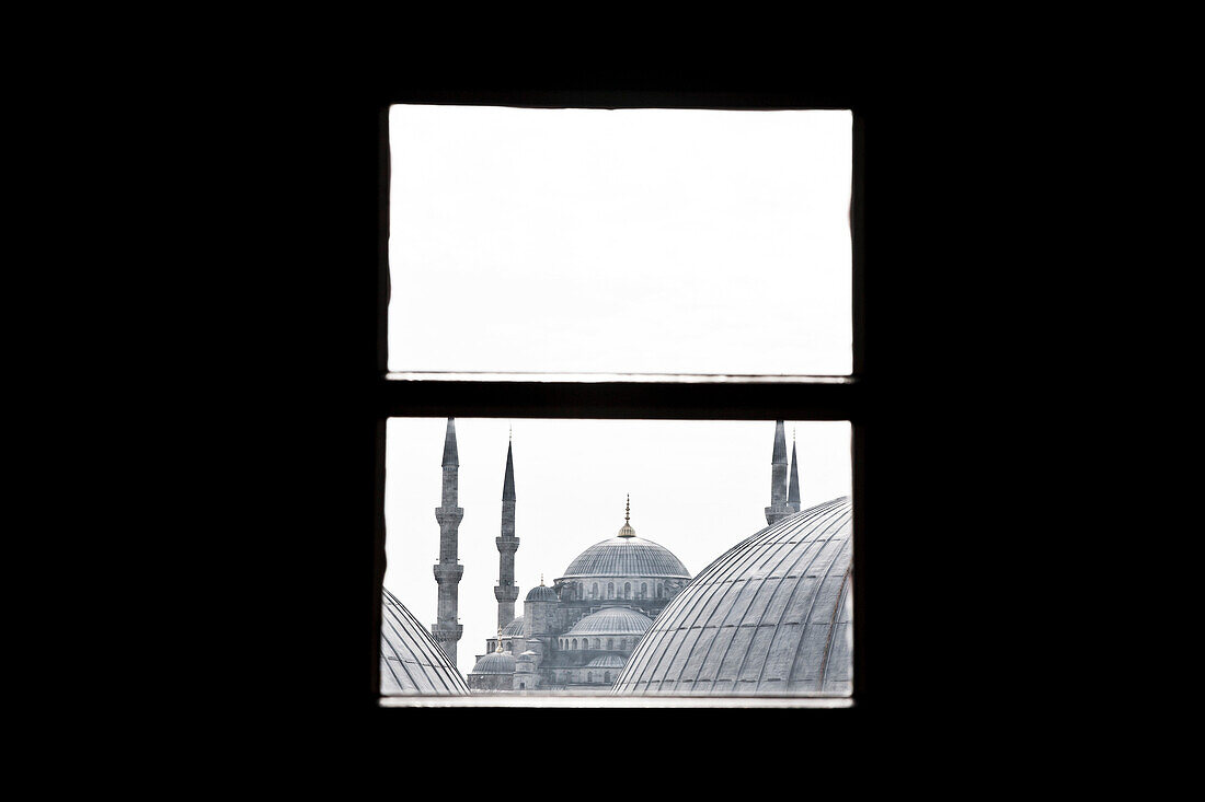 Blick von der Hagia Sophia zur Blauen Moschee, Hagia Sophia, Sultanahmed, Istanbul, Türkei