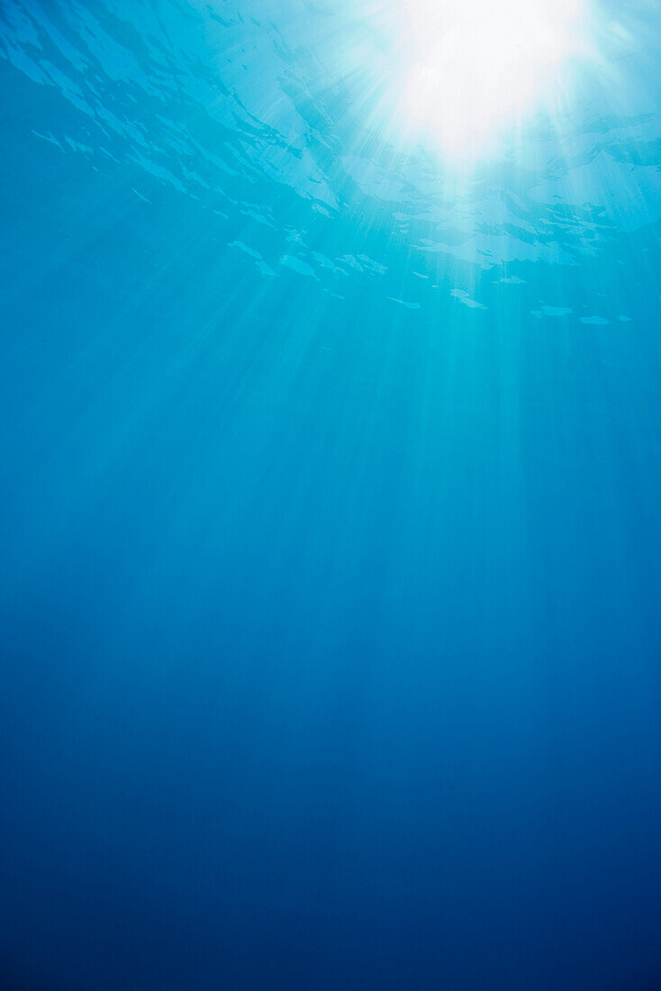 Hawaii, Sunburst in clear blue water.