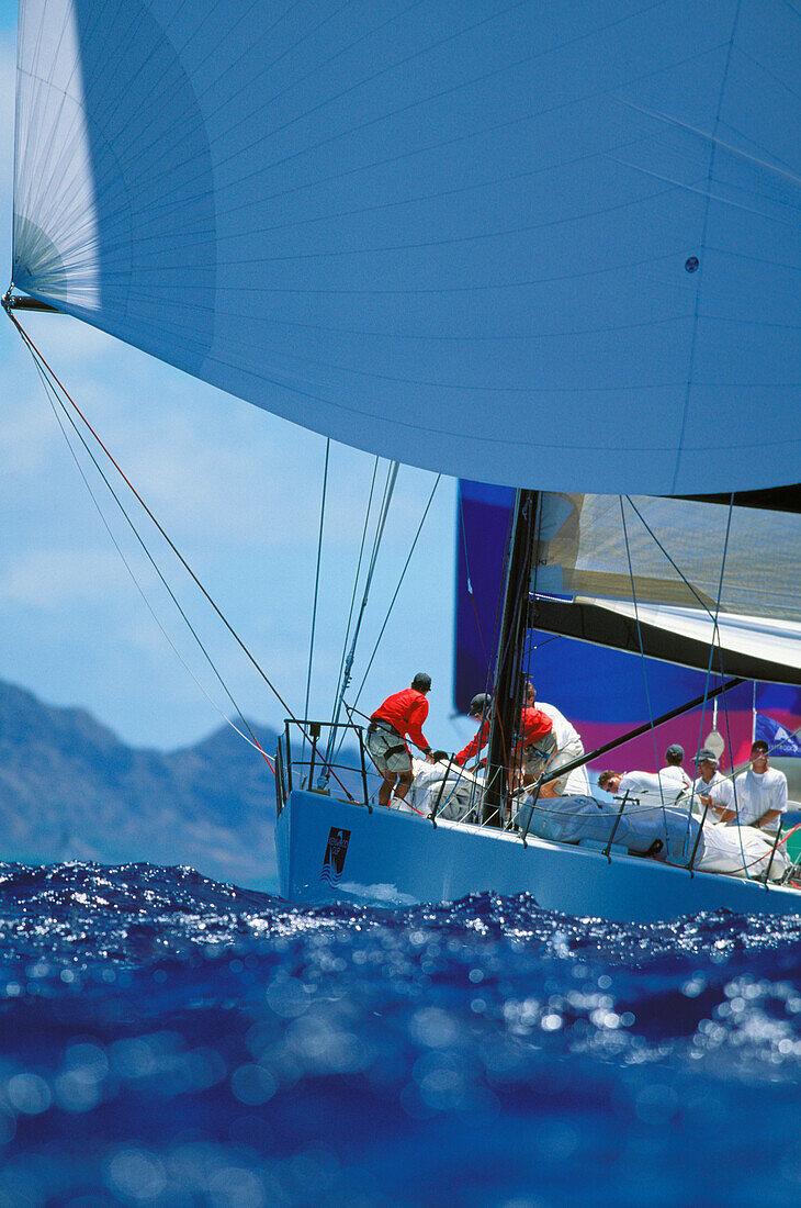 Kenwood Cup, racing yacht, sail in foreground