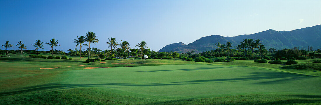 Hawaii, Kauai, Lihue, Kauai Lagoons Resort, Kiele Golf Course, 4th hole panoramic B1272