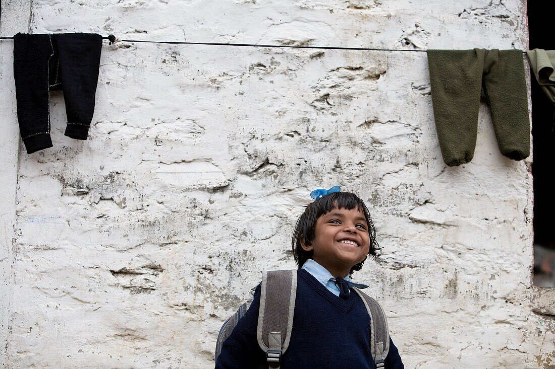 'Orphaned Girl In School Uniform; Pokhara, Nepal'