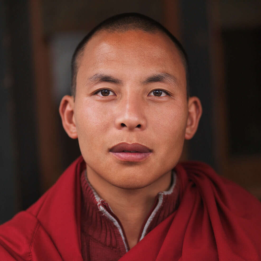 'A Young Monk In A Red Robe; Thimphu Thimphu District Bhutan'