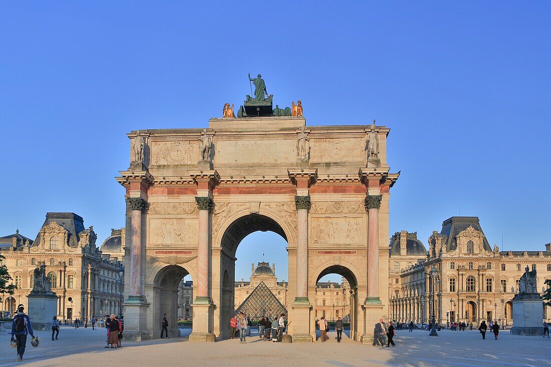 France , Paris City, Carrousel Arch du Triumph amd Louvre Museum