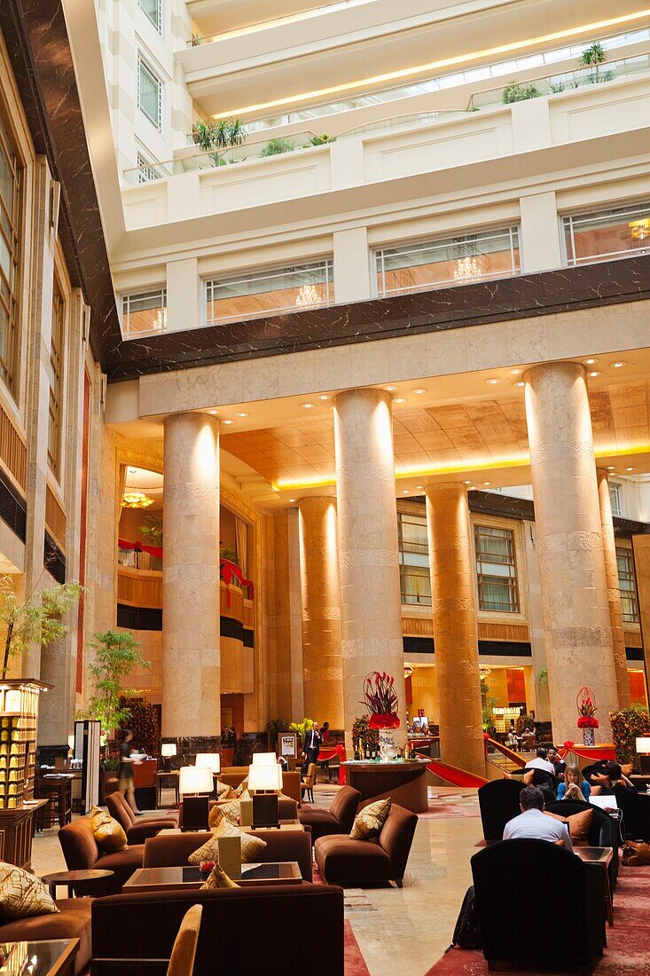 Singapore,Fullerton Hotel,Interior Atrium Area