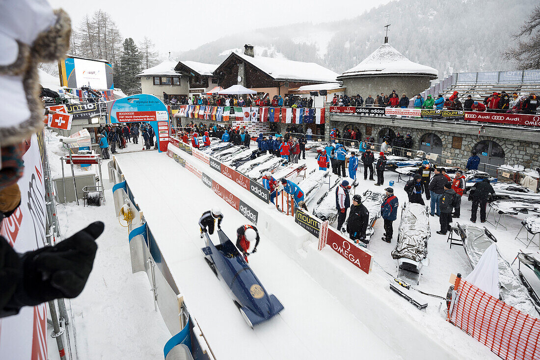 Bob Weltmeisterschaft 2013, St. Moritz, Oberengadin, Kanton Graubünden, Schweiz