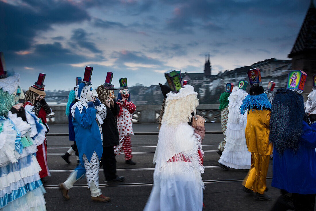 Carnival procession, Morgenstraich, Carnival of Basel, canton of Basel, Switzerland