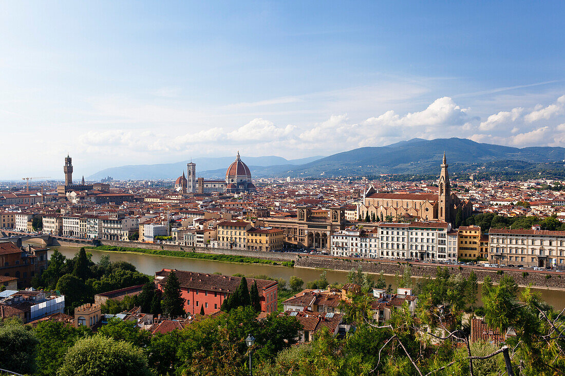 Florence skyline, view from Piazzale Michelangelo, Tuscany, Italy, Europe