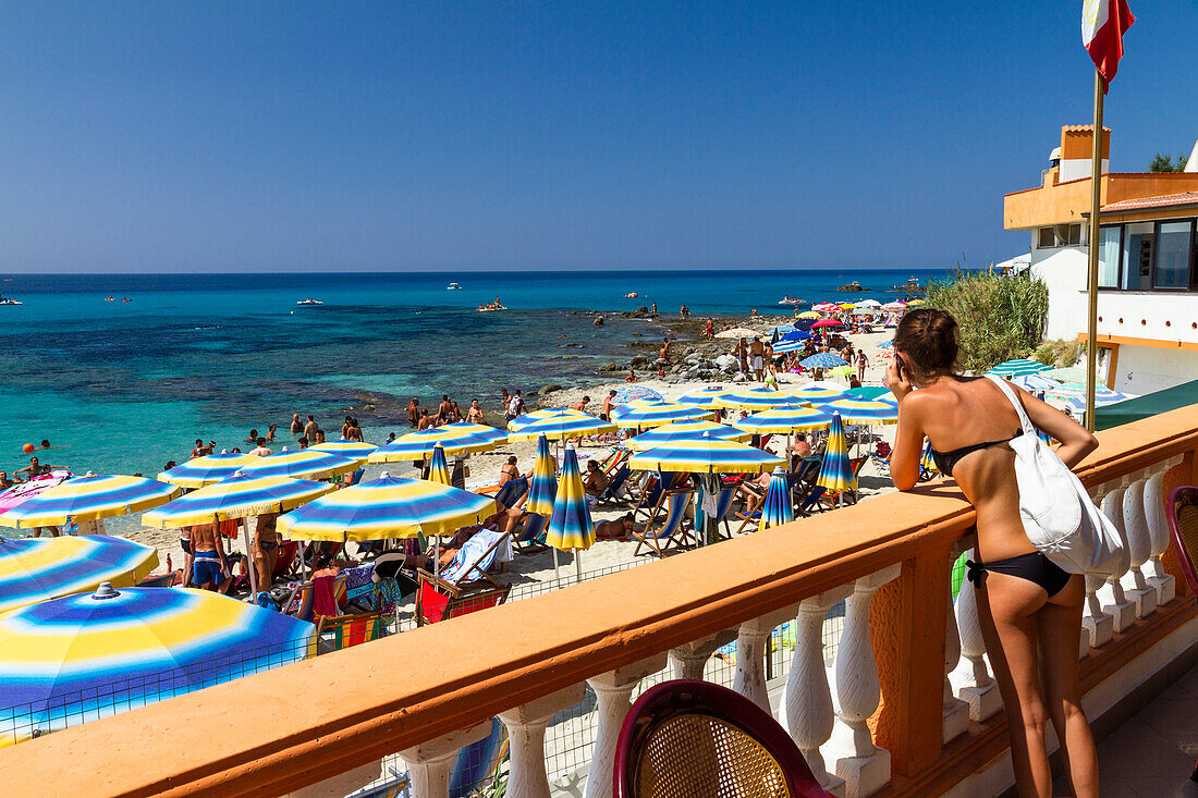 Onda Blu Beach, Capo Vaticano south of Tropea, Tyrrhenian Sea, Calabria, Mediterranean, Southern Italy, Europe