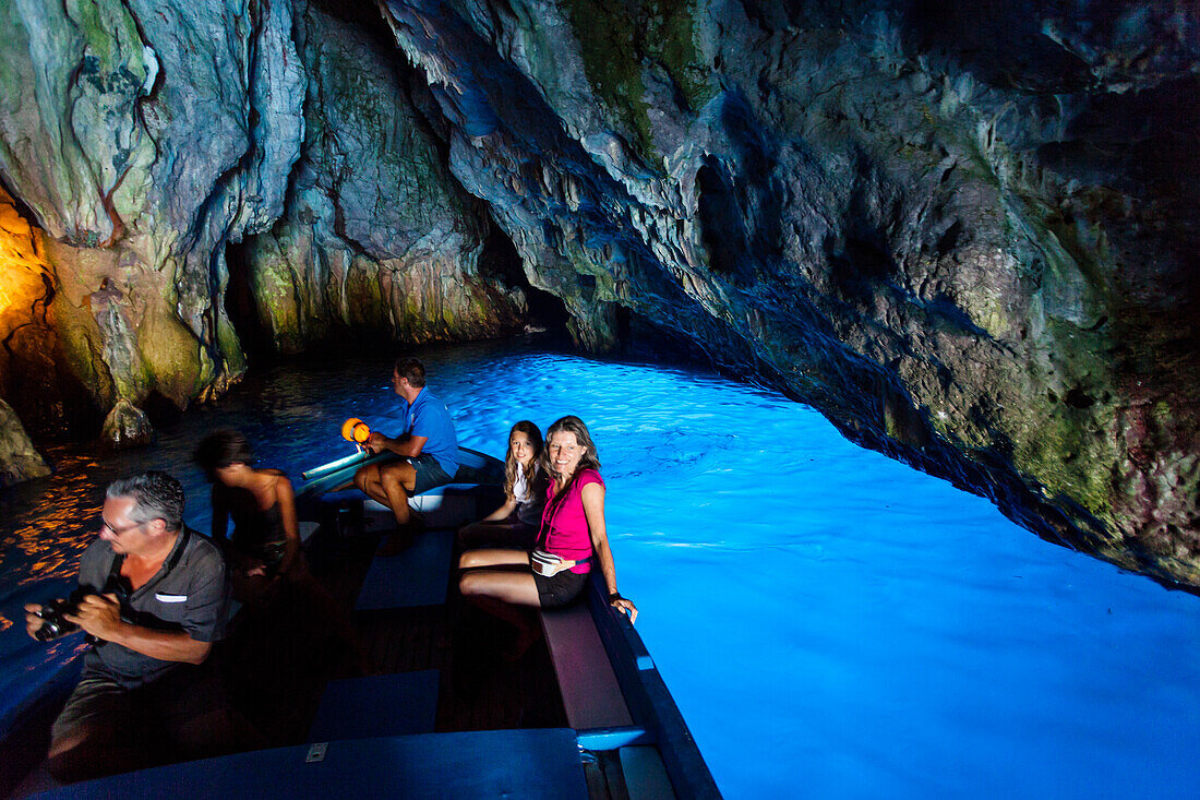 Blue Grotto at Cape Palinuro, Cilento, Campania, Southern Italy, Europe