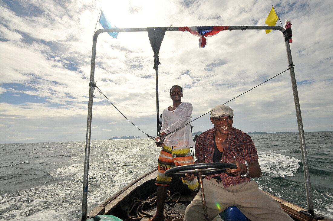 Boatride to the island of Ko Jum, Andaman Sea, Thailand, Asia