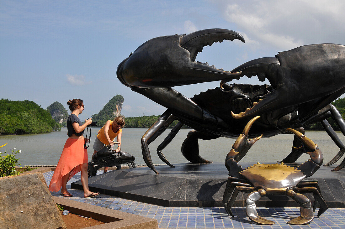 Krabbenstatue, Krabi Stadt, Krabi, Andamanensee, Thailand, Asien