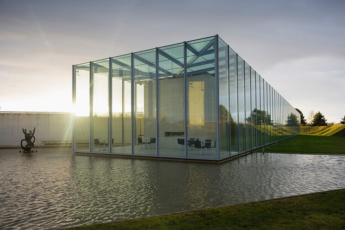 Museum of the Modern and Japanese art, grounds of former NATO rocket-base, architect Tadao Ando, Langen Foundation, near Neuss, North Rhine-Westphalia, Germany