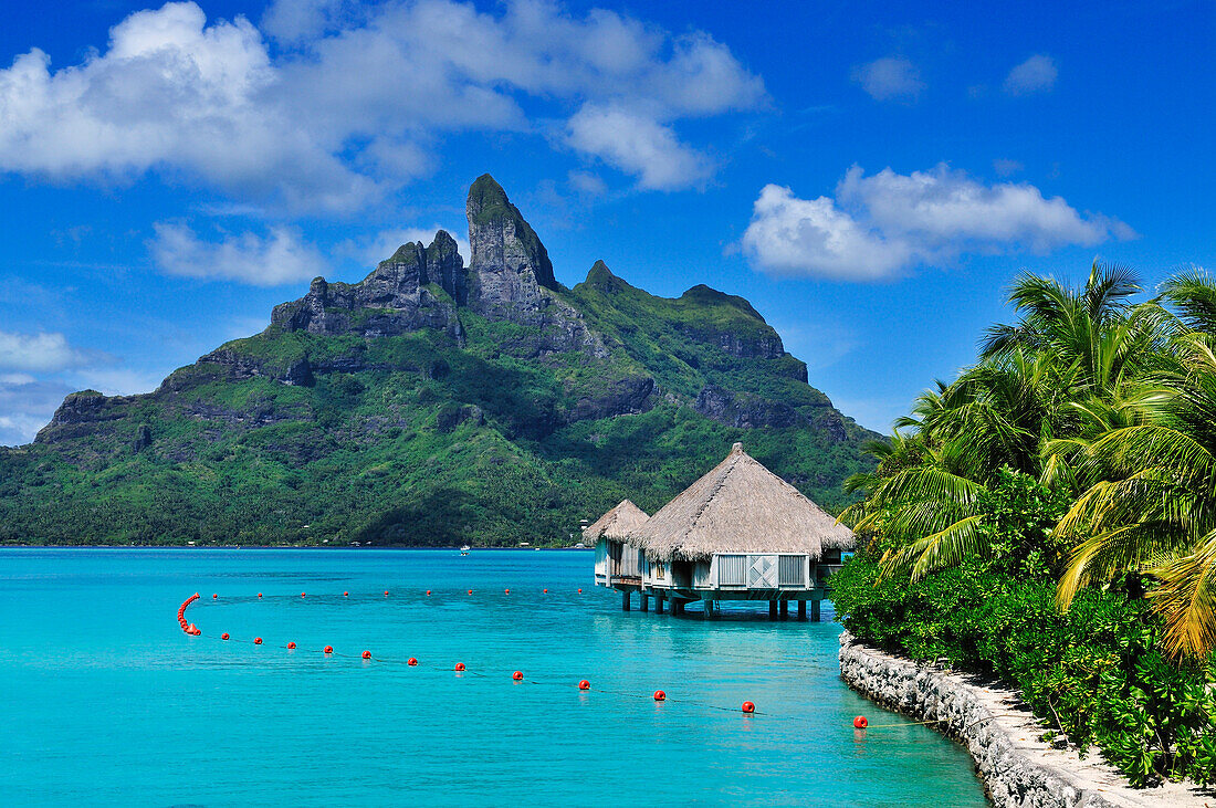 Mount Otemanu, Saint Regis Bora Bora Resort, Bora Bora, Society Islands, French Polynesia, Windward Islands, South Pacific