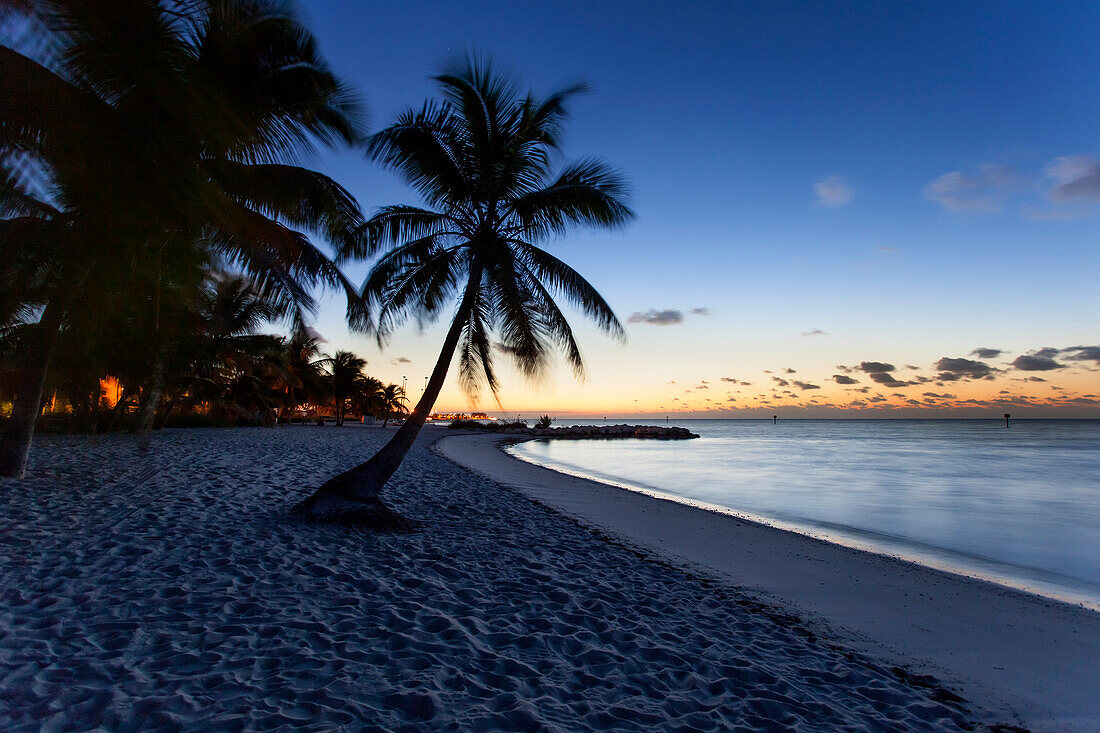Morning impression before sunrise on Key West Smathers Beach, Key West, Florida Keys, Florida, USA