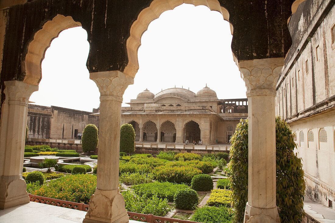 Aram Bagh (Pleasure Garden) as seen from Sukh Niwas, Amber Fort, Rajasthan, India