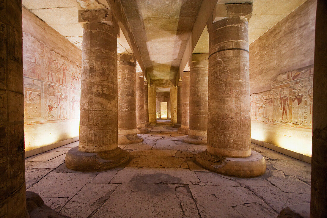 Inner Hypostyle Hall of the Temple of Seti I, Abydos, Sohag, Egypt