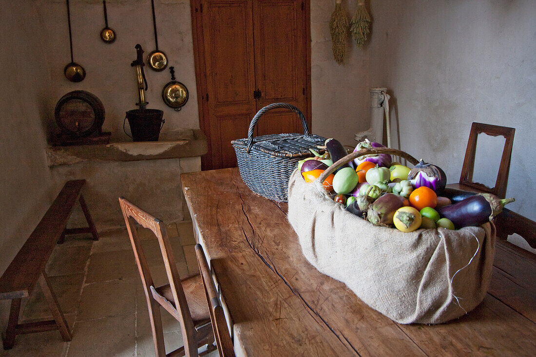 Room in the pantry of the ChÃ¢teau de Chenonceau, Chenonceaux, Indre-et-Loire, France