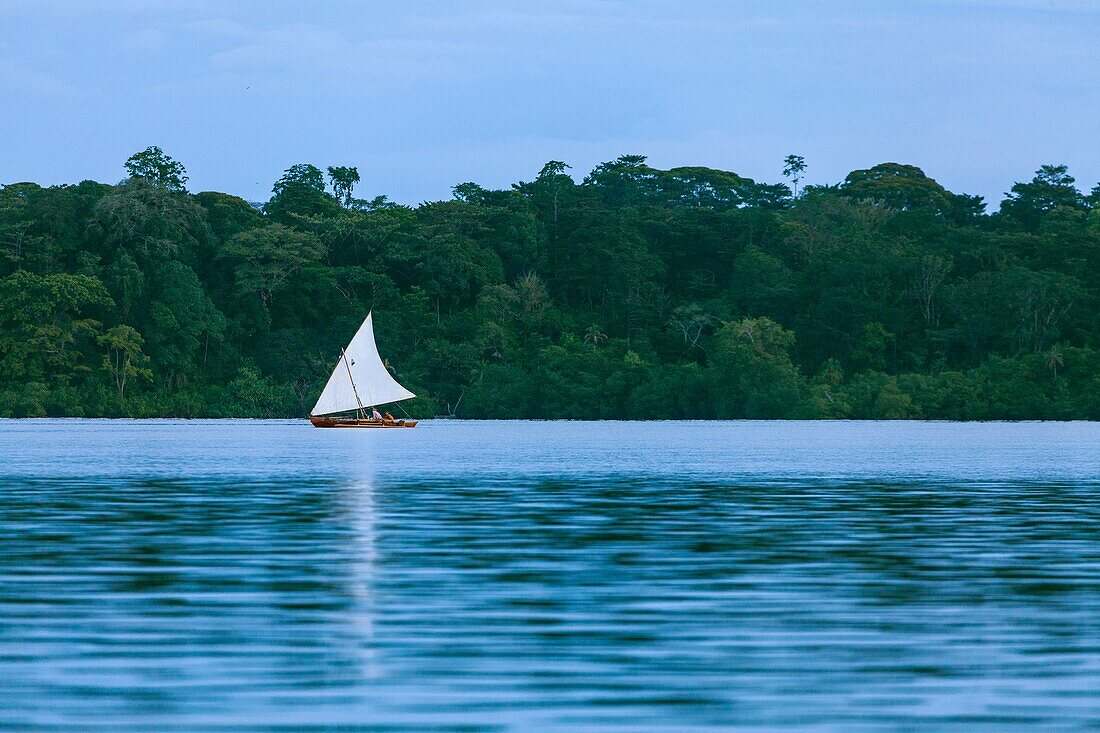Traditional boat, Bastimentos Island, Bocas del Toro Archipelago, Bocas del Toro Province, Panama, Central America, America