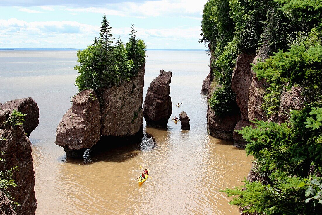 Canada, New Brunswick, Atlantic Coast, Bay of Fundy, Chocolate River, Hopewell Rocks.