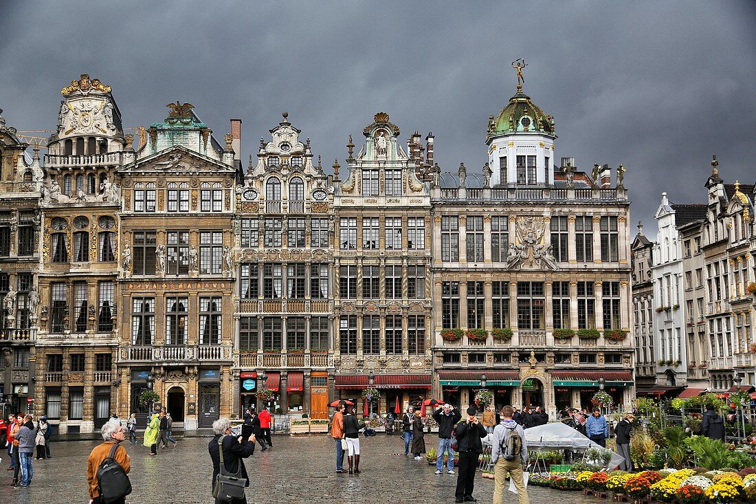 Guild houses on Grote Markt square, Grand Place square, Brussels, Belgium