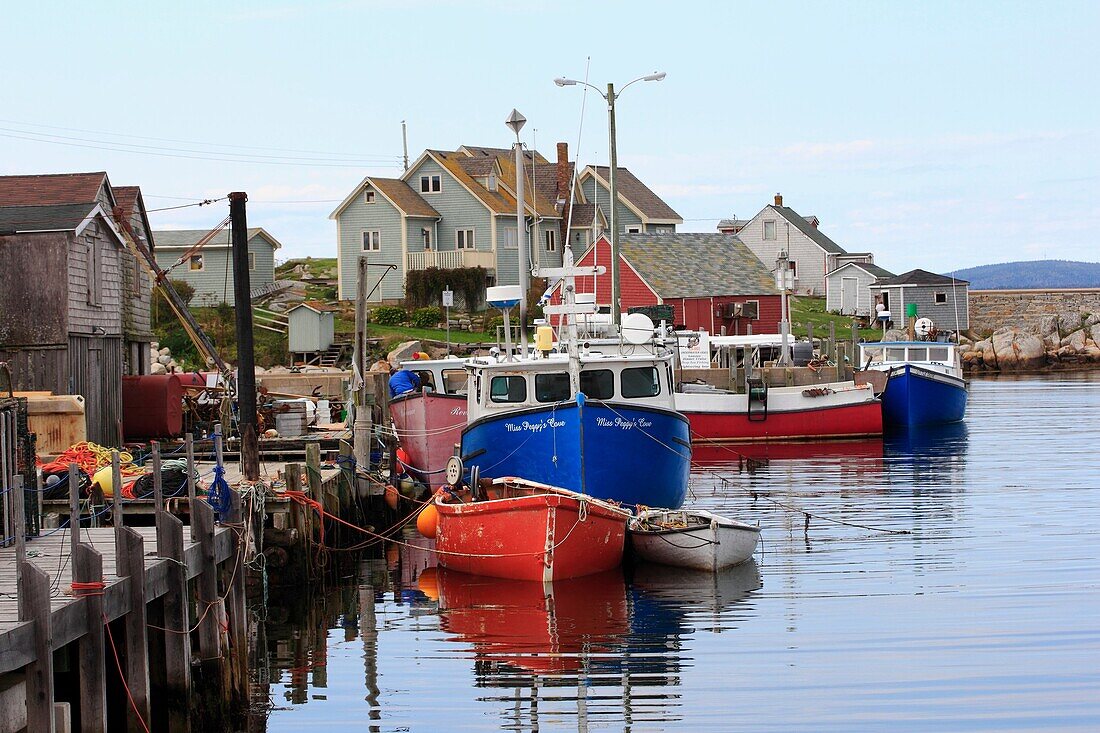 wharves and fishing boats in Peggy´s Cove, Nova Scotia,Canada