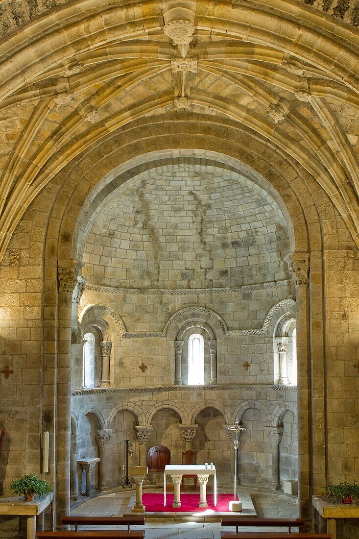 San Pedro collegiate, in Cervatos village, Campoo de Enmedio, considered as one of the most important romanesque churches of Cantabria and specially known for the most outstanding erotic decoration of romanesque temples of Spain  Cantabria  Spain