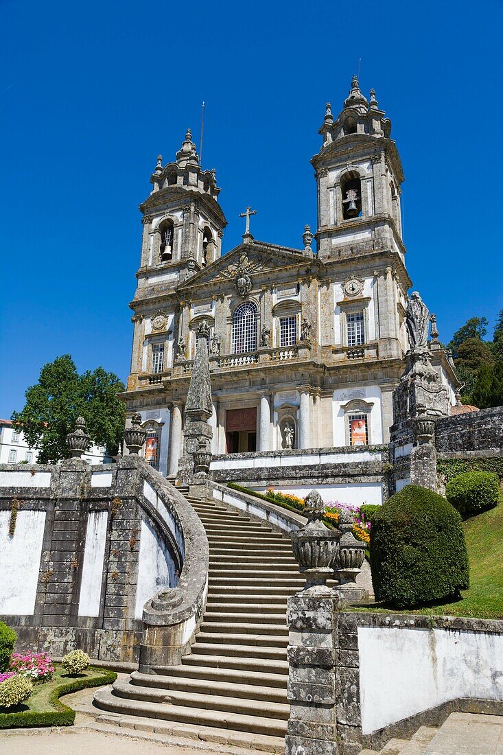 Igreja do Bom Jesus from Terreiro de Moises , Santuario do Bom Jesus do Monte, Good Jesus of the Mount sanctuary, Tenoes, Braga, Cavado, Norte, Portugal