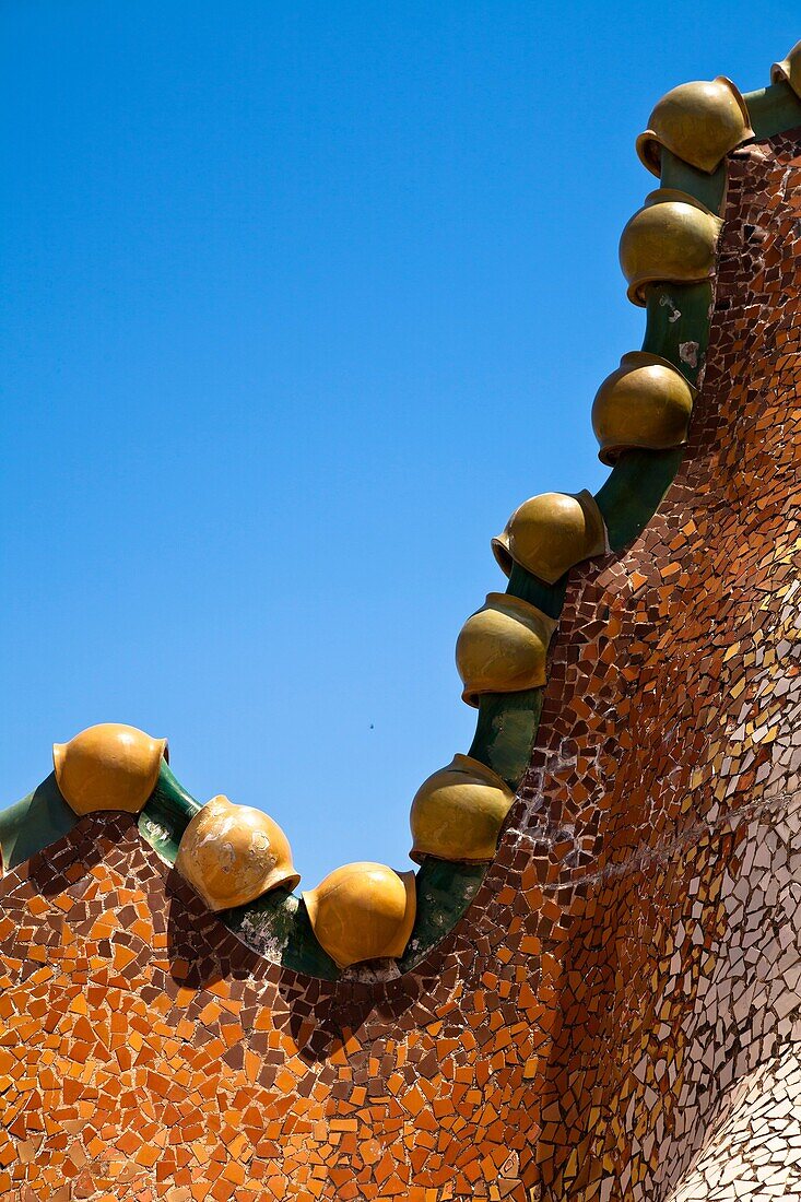 Casa Batlló House, Gaudí, 1904-1906 at the Passeig de Gràcia, Barcelona, Catalonia, Spain