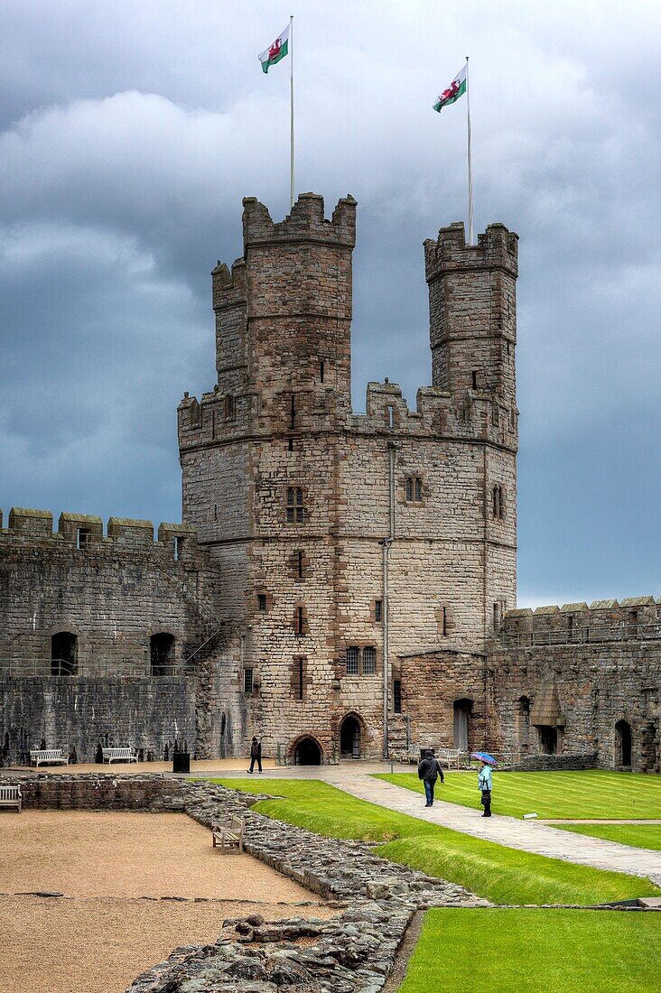 The Eagle Tower, Castle, Caernarfon, Gwynedd, Wales, UK