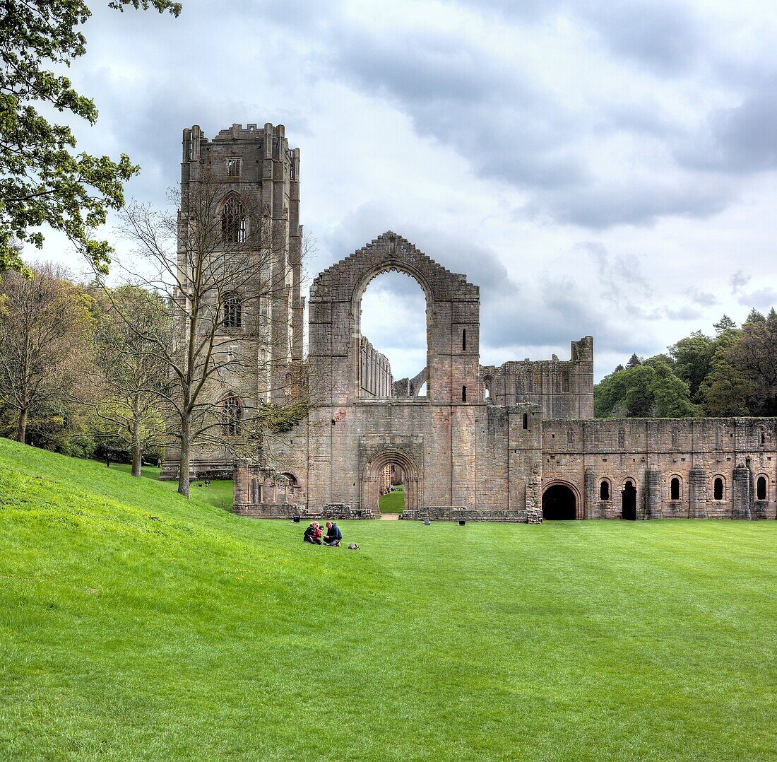 Ruins of Fountains Abbey, Studley Royal Park, North Yorkshire, England, UK