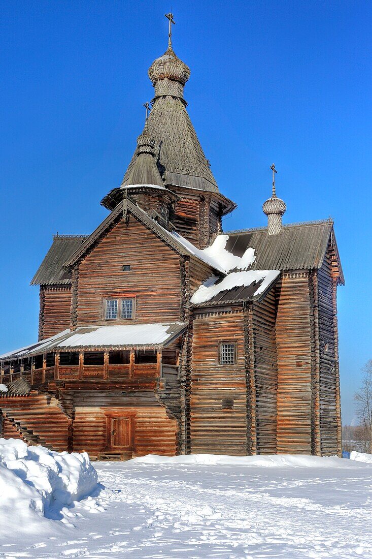 Church of the Nativity of Our Lady from Periodiki 1531, Museum of wooden architecture Vitoslavlicy, Veliky Novgorod, Novgorod region, Russia