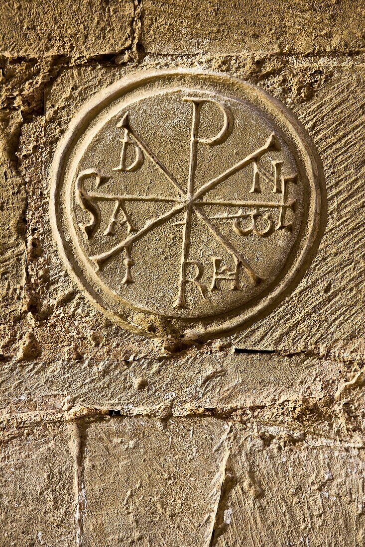 Chi-Rho - Monastery Castle Loarre - Romanesque Style - Huesca province - Hoya de Huesca, Aragon - Spain - Europe